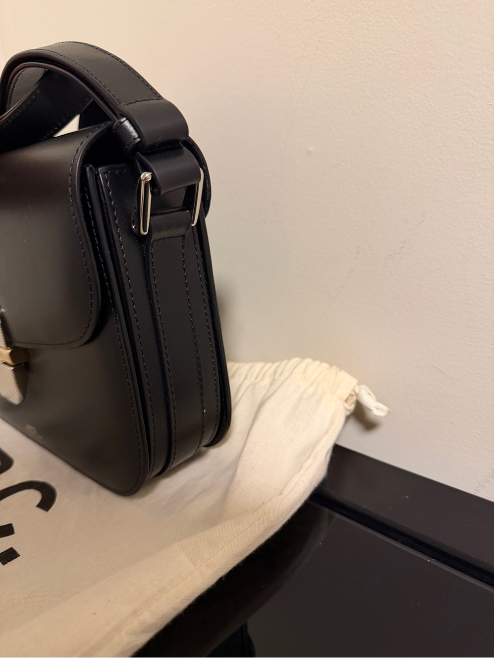 A.P.C. Grace Black Leather Crossbody with Gold & Silver Accents authentic - Picture 4 of 10